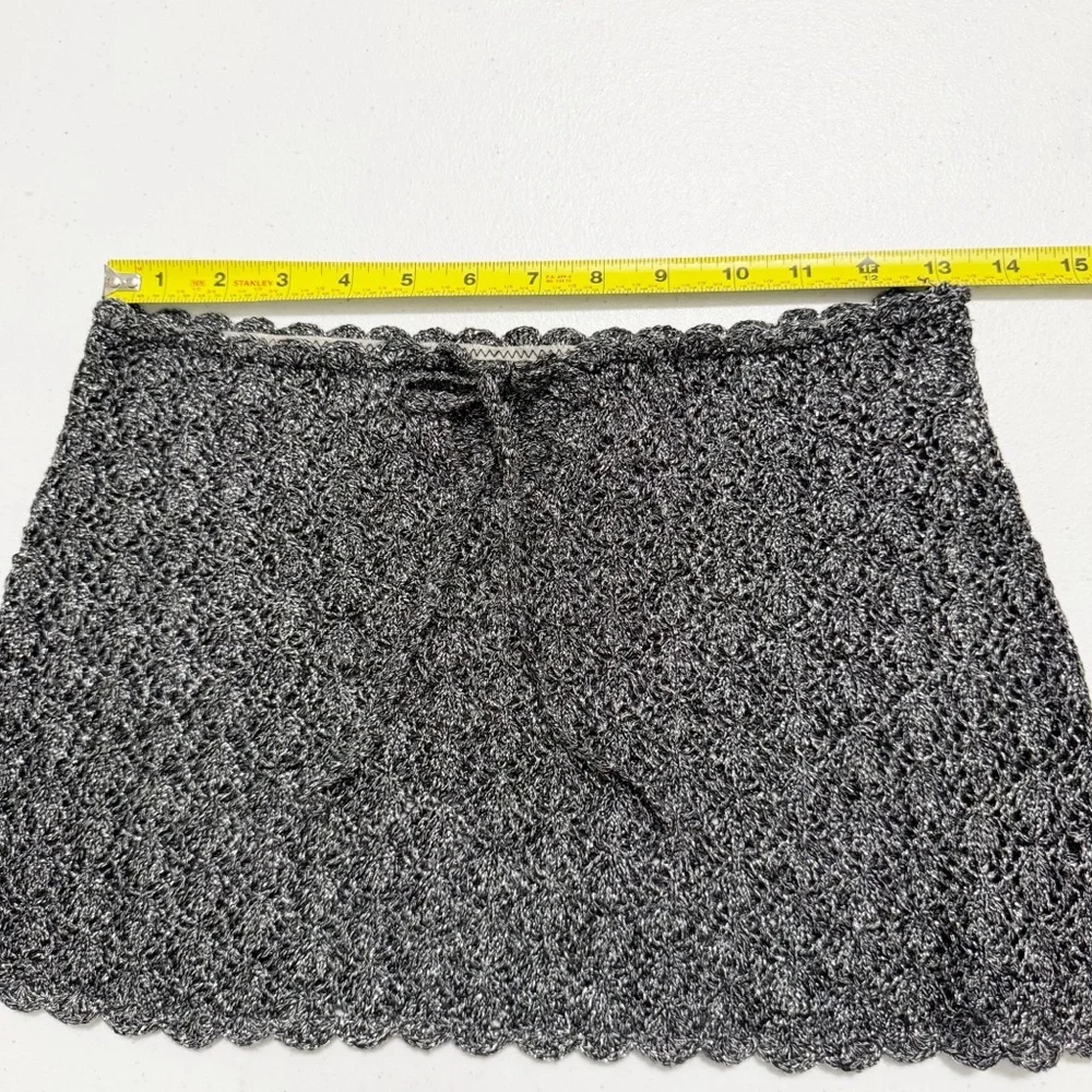 BECCA Metallic Crochet Bikini Bottom And Skirt